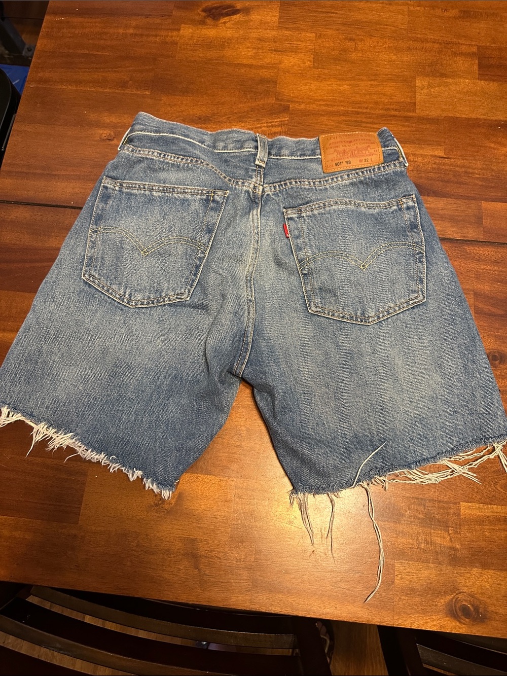 Levi's Light Blue Frayed Hem Denim Cutoff Shorts